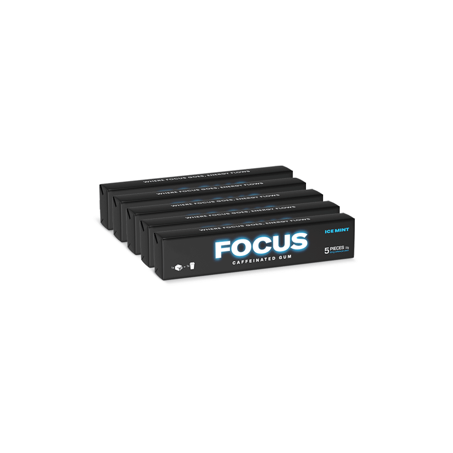 Focus Caffeinated Gum - 5 packs (32g each)